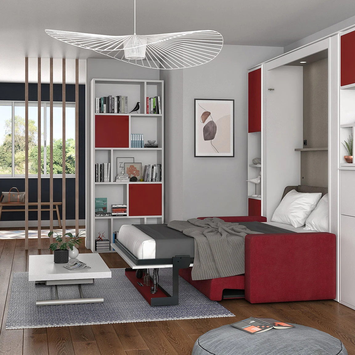 Celio Smart - Armoire-lit verticale avec banquette