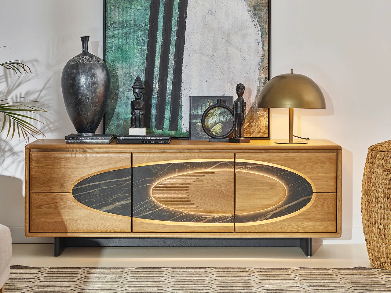 Eros - Meuble TV 3 portes céramique