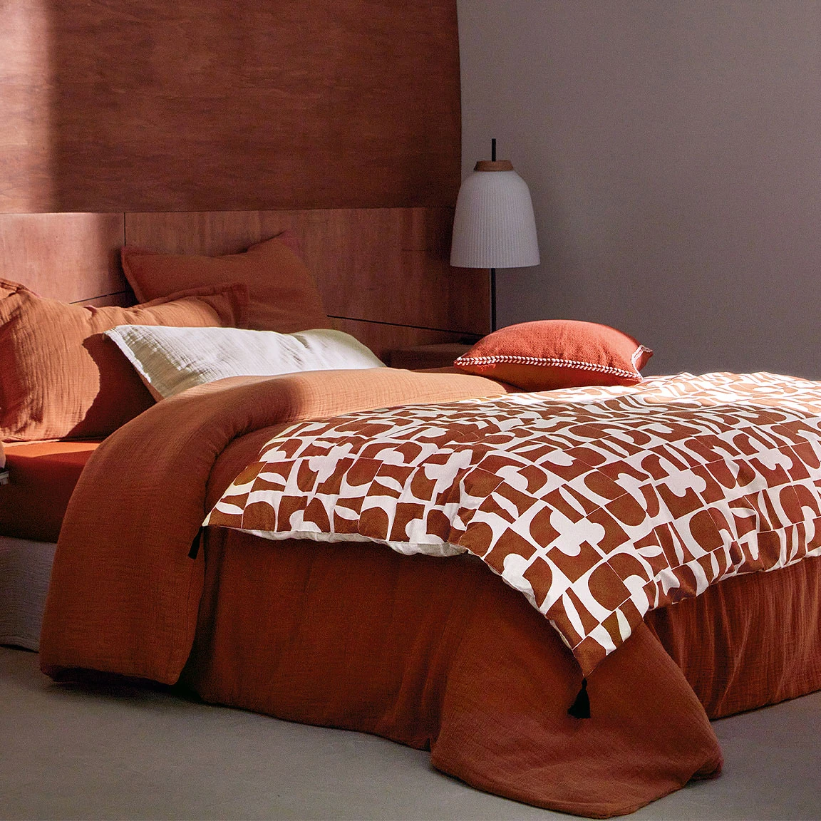 Housse de couette terracotta