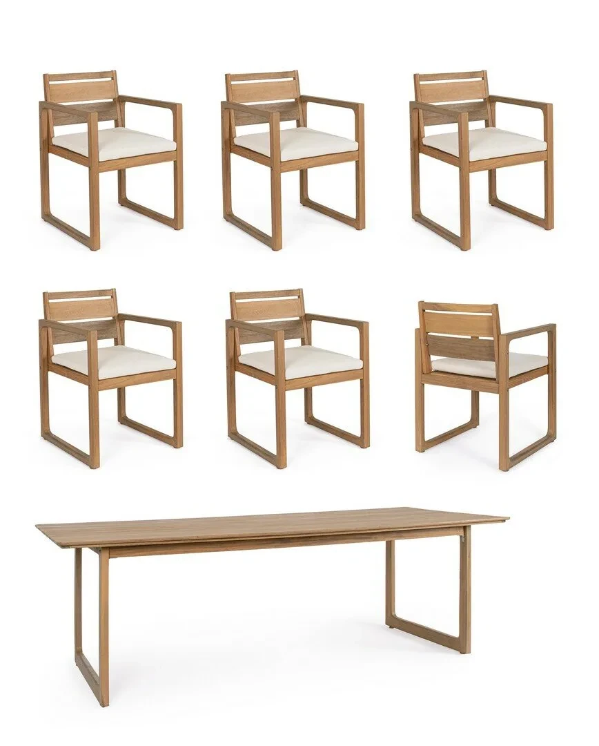 Adrian - Table de jardin 240x100 cm et 6 chaises
