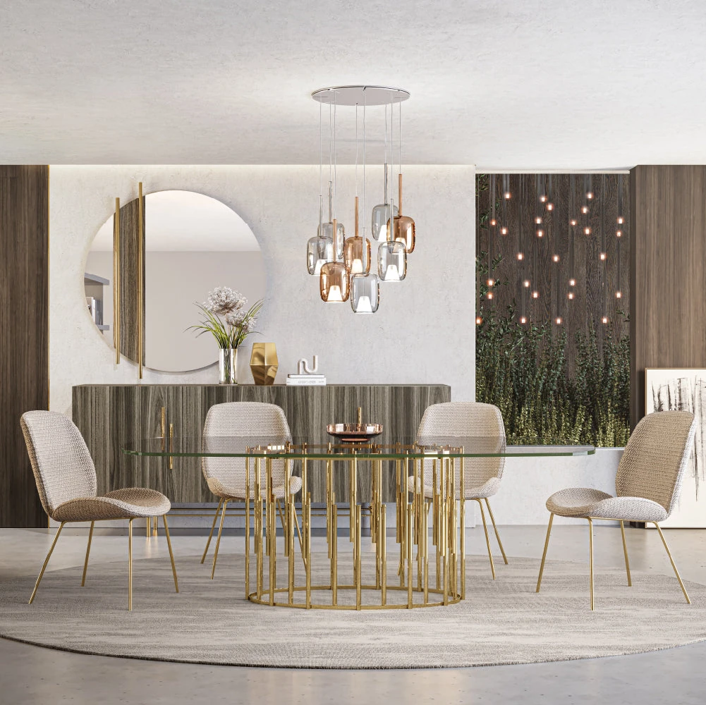Ellender - Table de repas plateau verre
