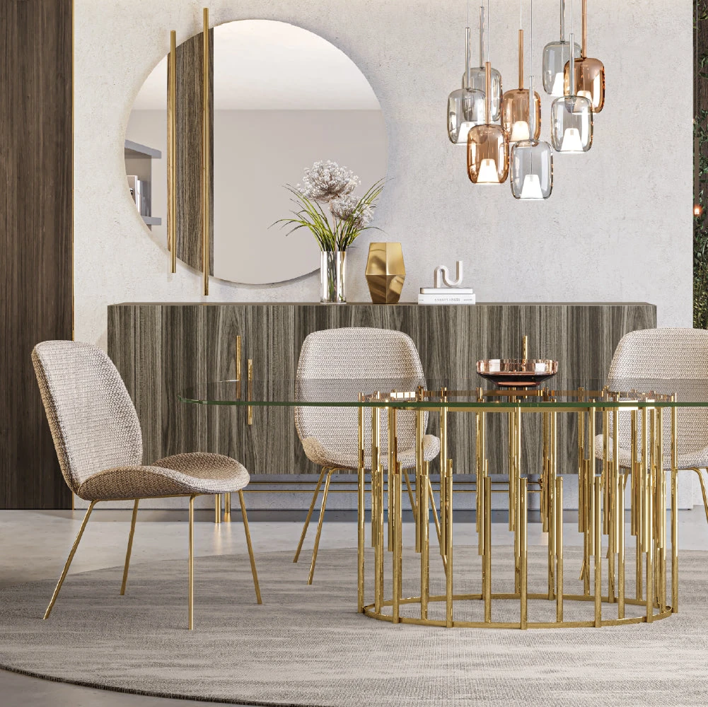 Ellender - Table de repas plateau verre
