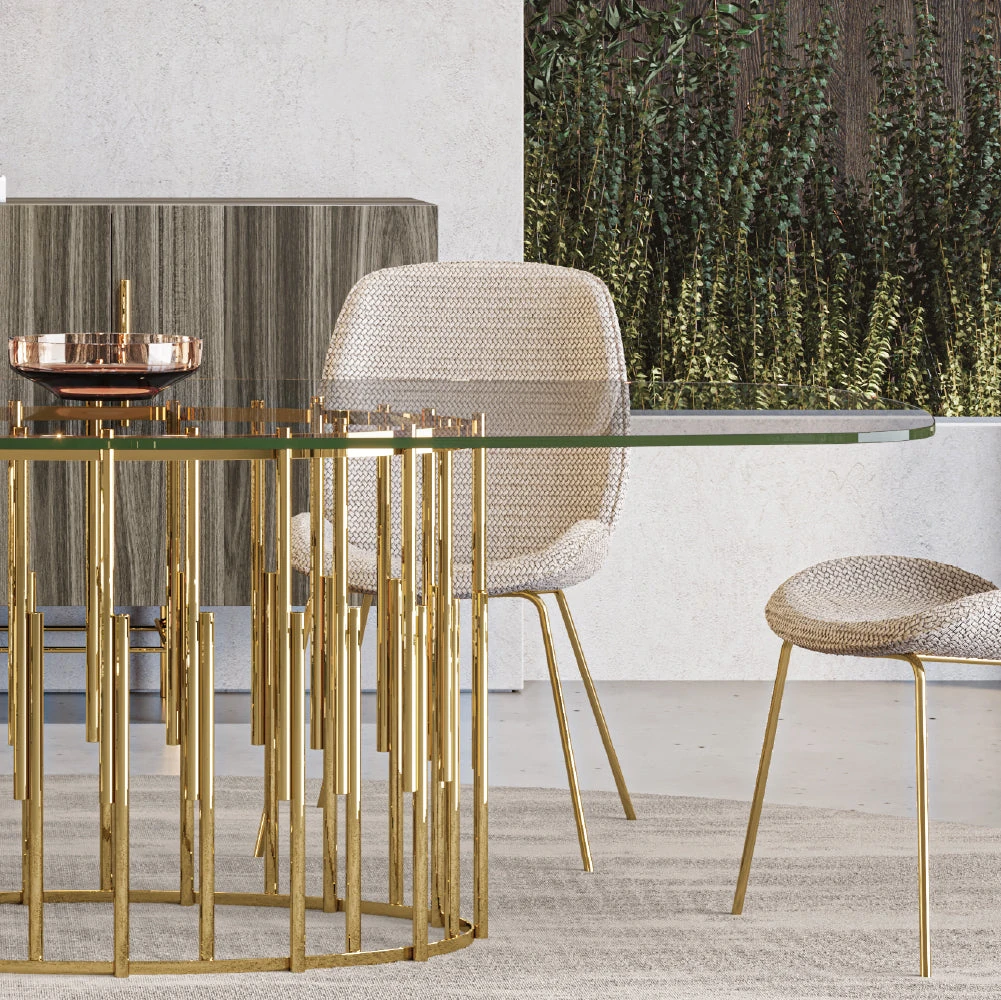 Ellender - Table de repas plateau verre