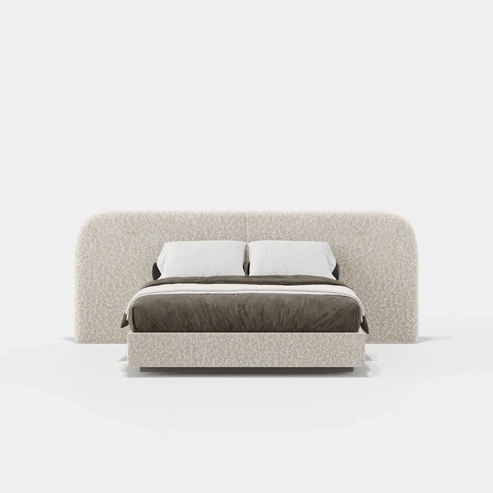 Laggi - Lit base suspendue · Bouclé crème
