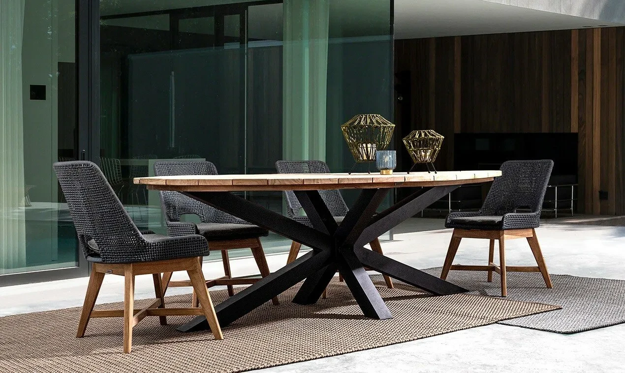 Palmdale carbon - Table de jardin ovale 240 x 110 cm