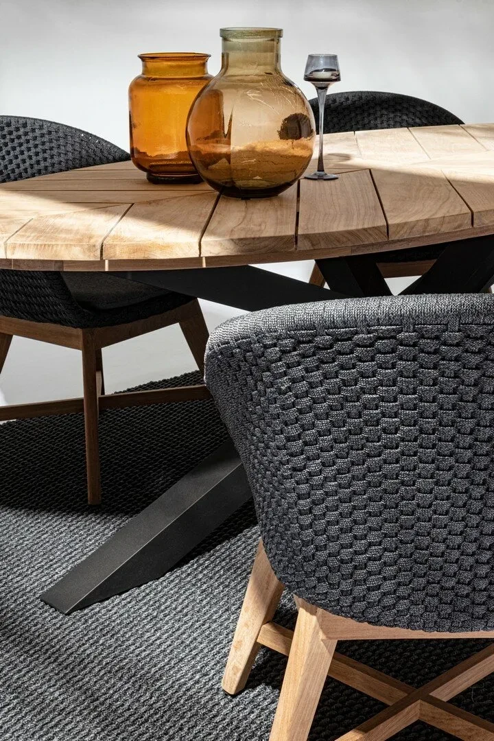 Palmdale carbon - Table de jardin ovale 240 x 110 cm