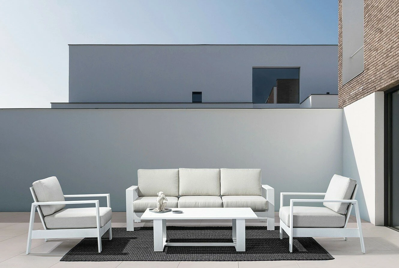 Baltic blanc - Salon de jardin 4 pièces