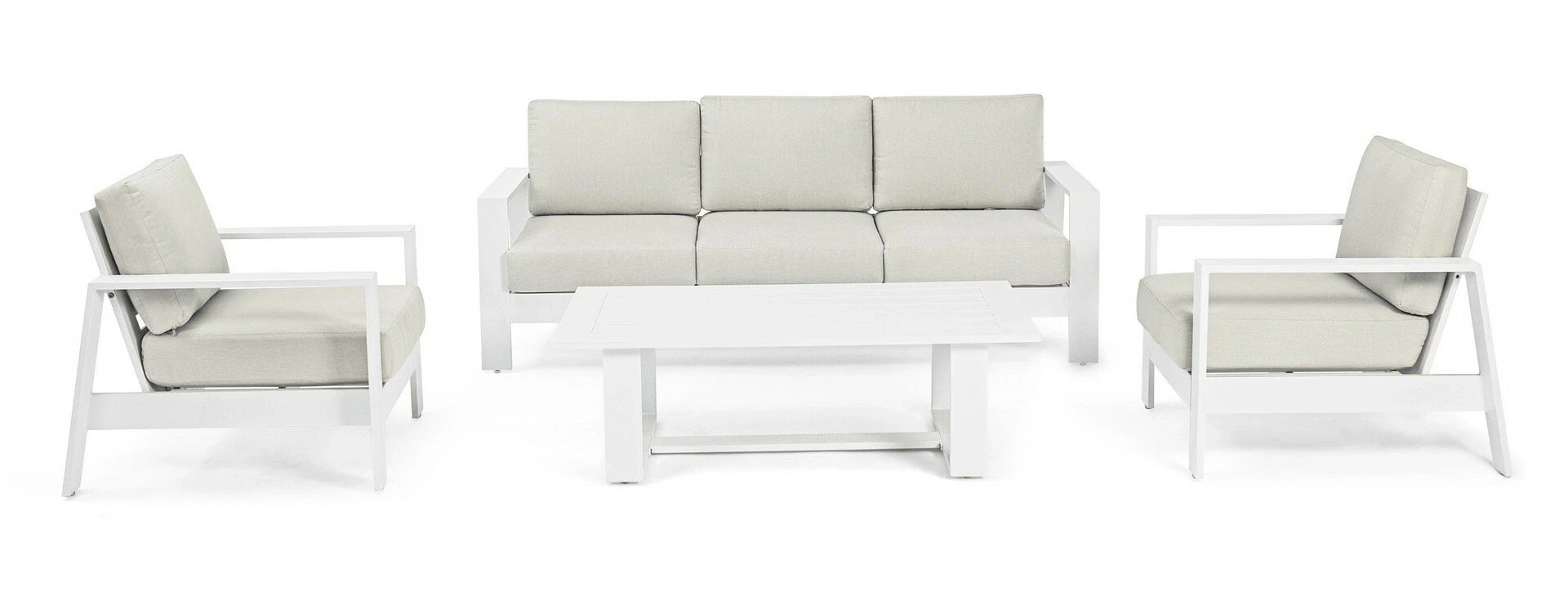 Baltic blanc - Salon de jardin 4 pièces