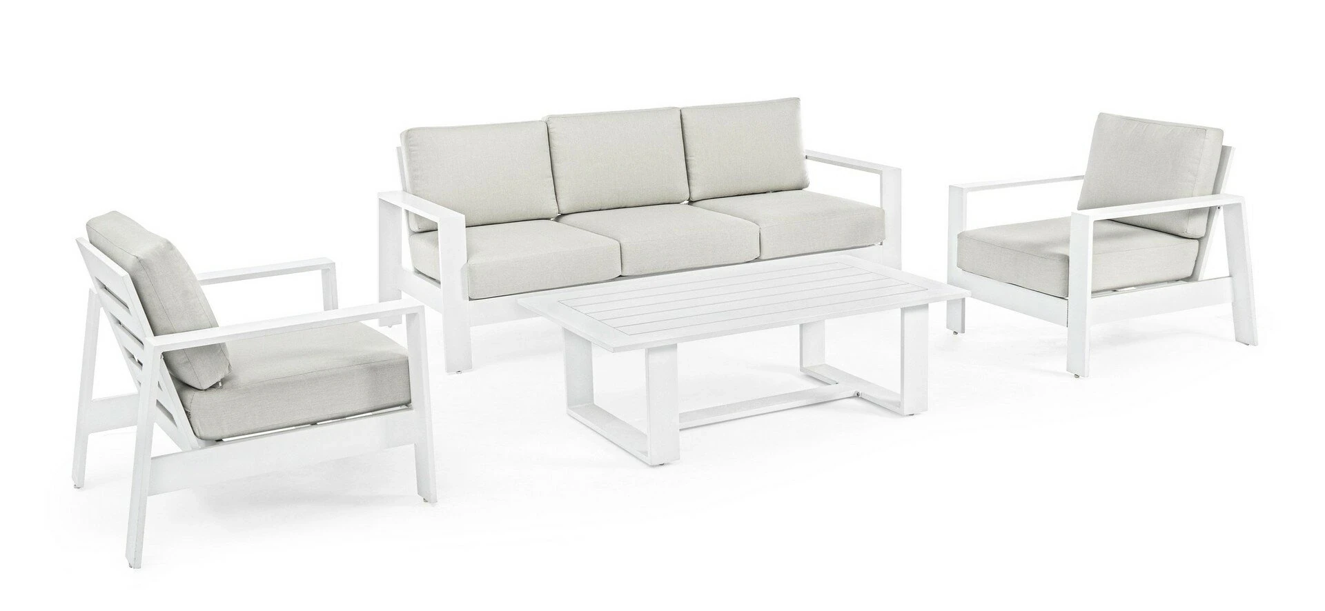 Baltic blanc - Salon de jardin 4 pièces