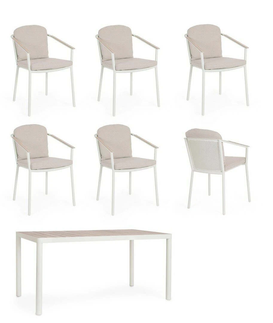 Ulises - Ensemble de jardin, table et 6 chaises