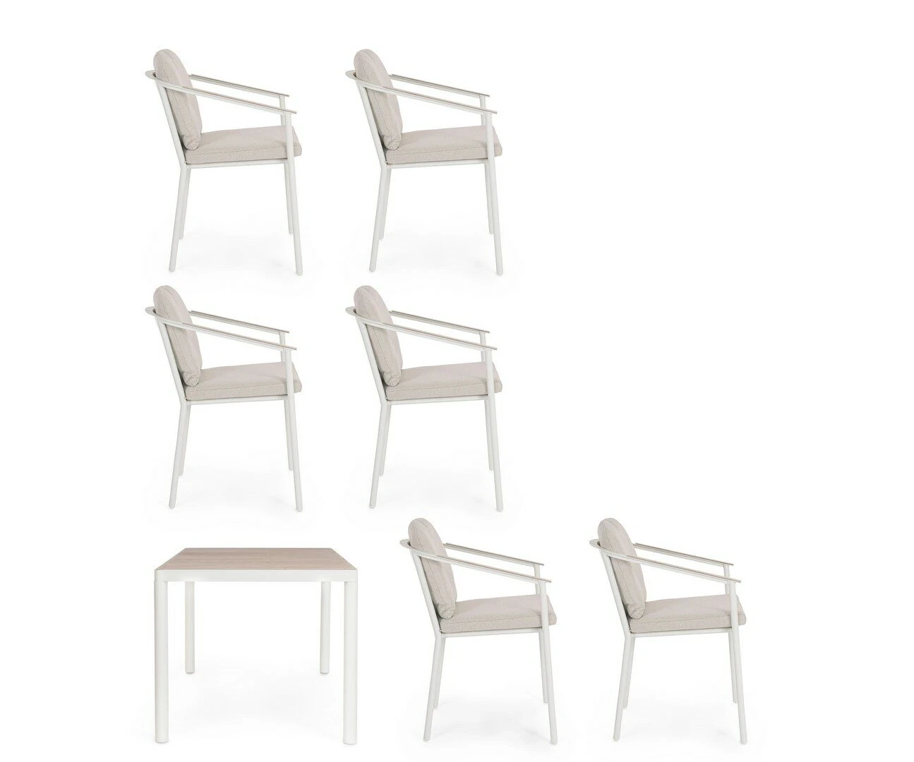 Ulises - Ensemble de jardin, table et 6 chaises