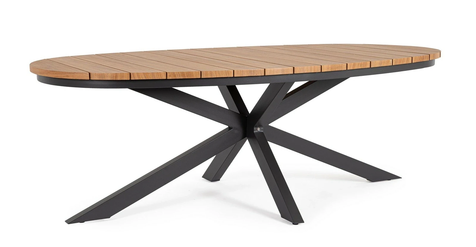 Zelmar anthracite - Table de jardin ovale 218x115 cm