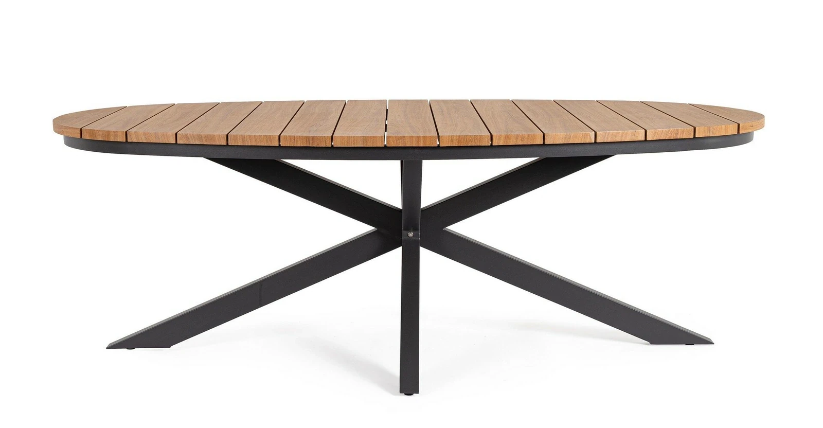Zelmar anthracite - Table de jardin ovale 218x115 cm