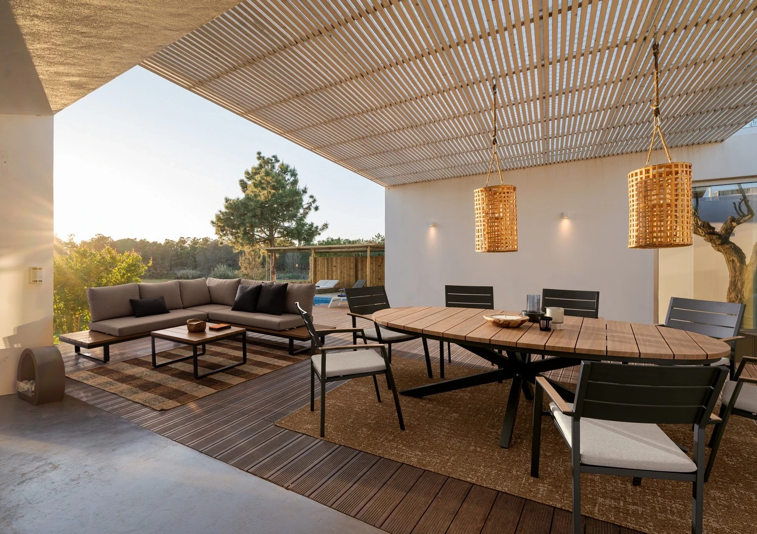 Zelmar anthracite - Table de jardin ovale 218x115 cm