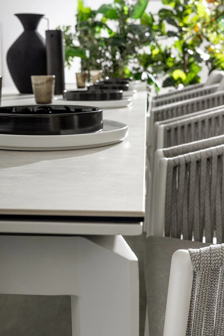 Otavio blanc - Table de jardin extensible 220/280/340 x 95 cm