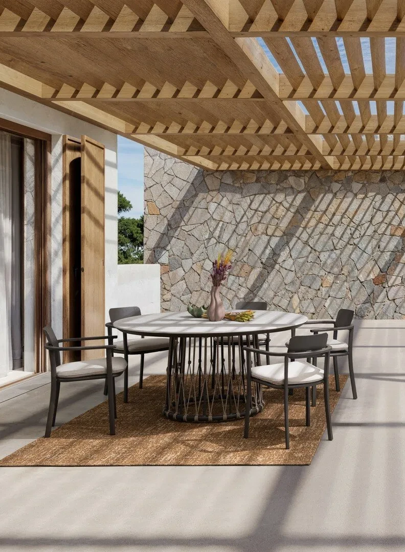 Lanai cocoa - Table de jardin ronde Ø 150 cm