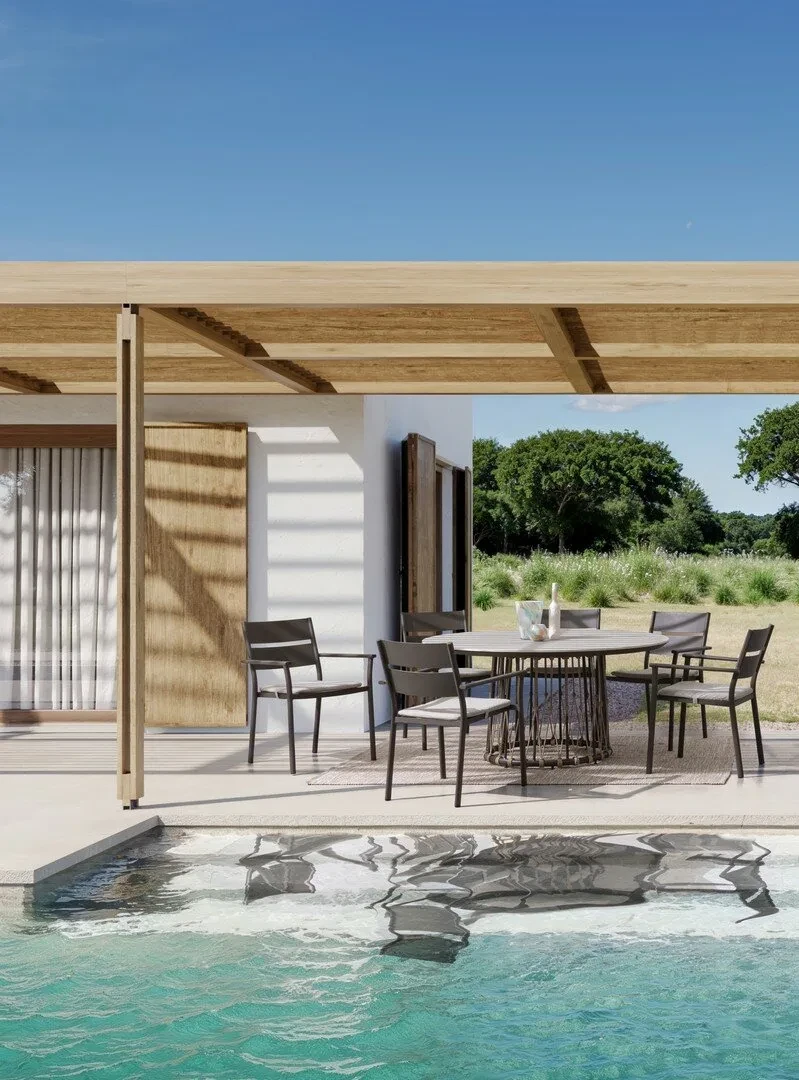 Lanai cocoa - Table de jardin ronde Ø 150 cm