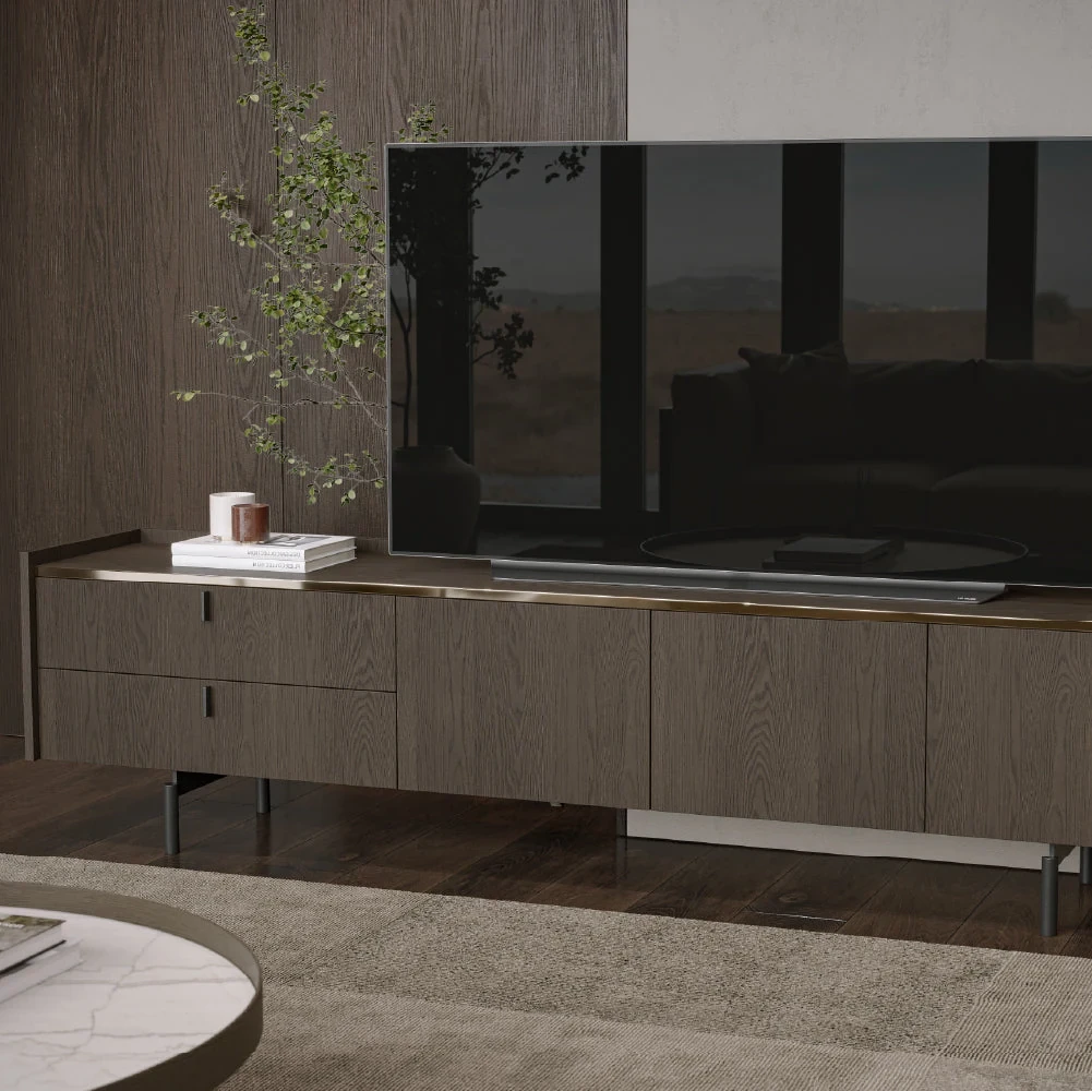 Brera 210 cm - Meuble TV 3 portes et 2 tiroirs