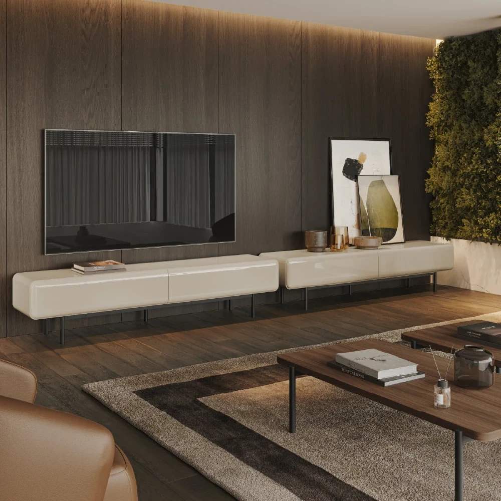 Rocco 240 cm - Meuble TV 3 tiroirs sur pieds