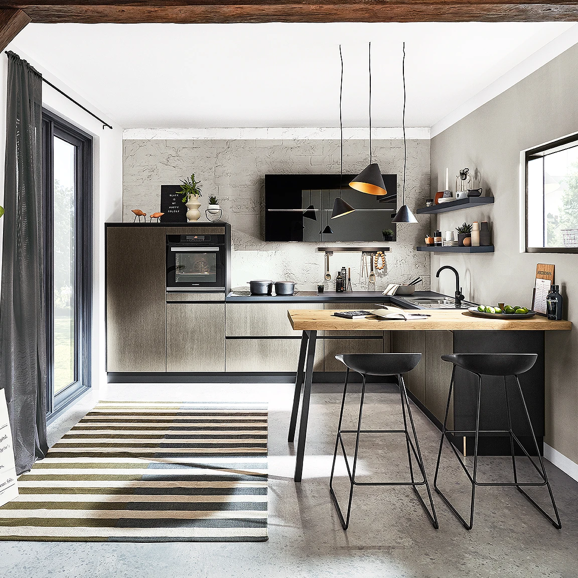 STEEL GL METALLIC - Cuisine en acier brossé style industriel
