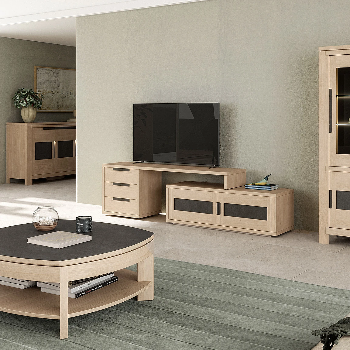 Tamala - Meuble TV extensible et table basse