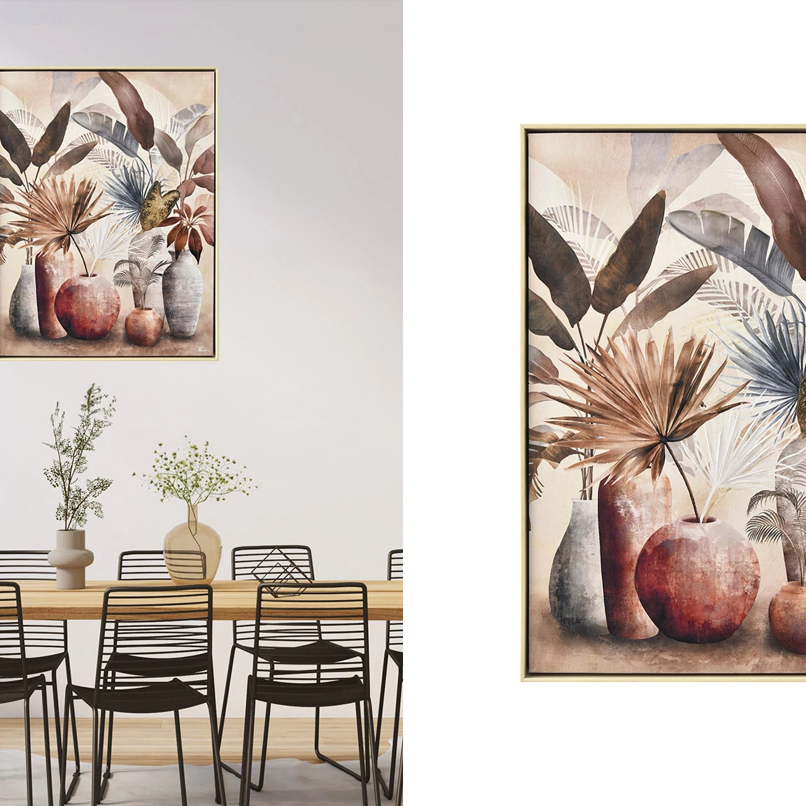 Toile encadrée fleurs